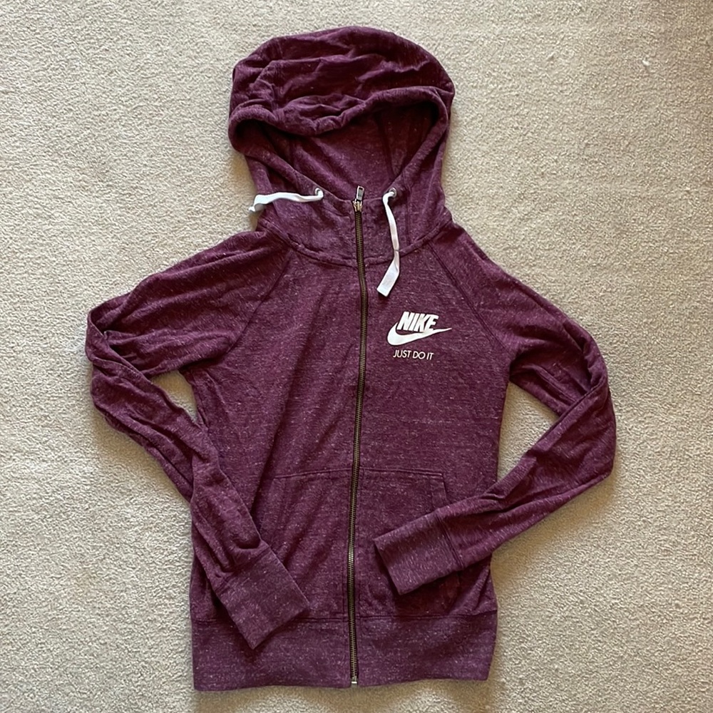 Nike Burgundy Hoodie Sweatshirt XS